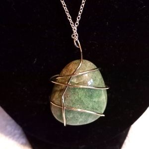 Rain Forest Green River Rock Necklace